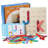 Montessori Nail Board Jigsaw Puzzle Alphabet and Shapes